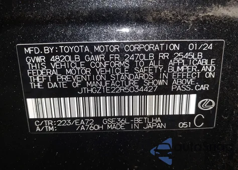 2024 Lexus Is 350 F Sport/350 F Sport Design z USA, uszkodzony, nr VIN JTHGZ1E22R5034427